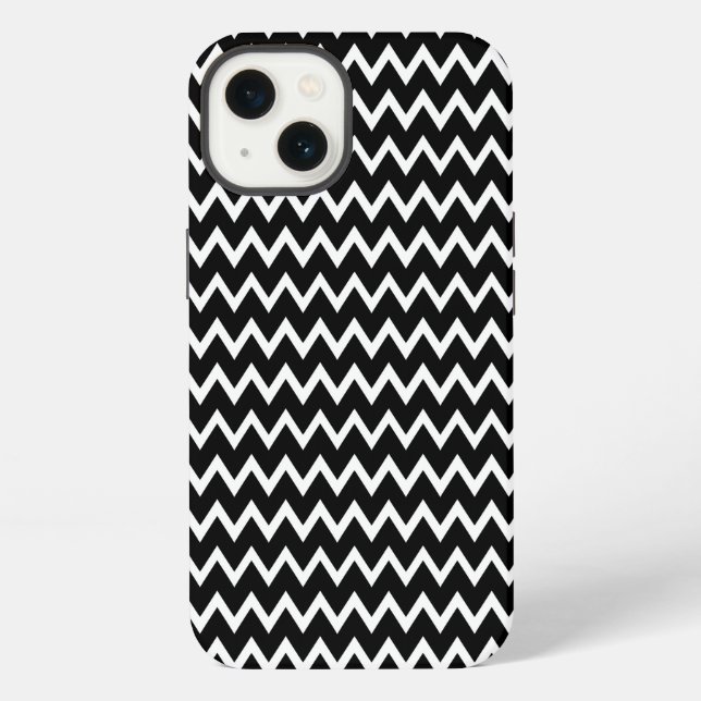Funda Para iPhone Chevron Blanco Y Negro (Reverso )