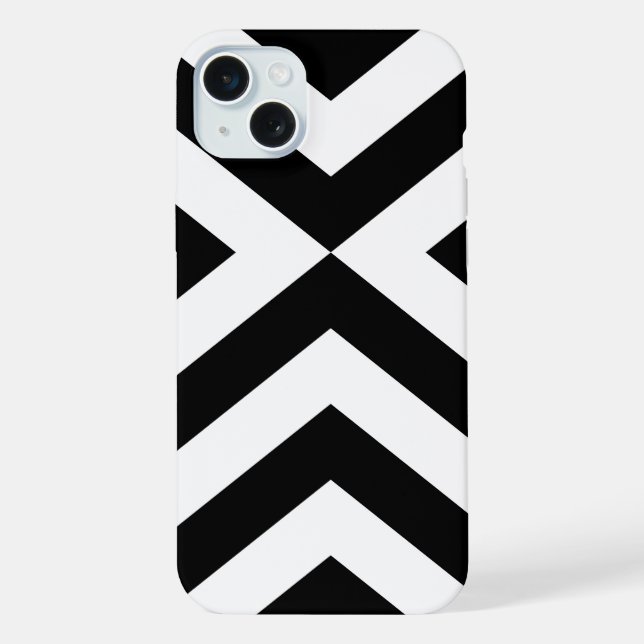 Funda Para iPhone Chevron negro y blanco (Reverso )