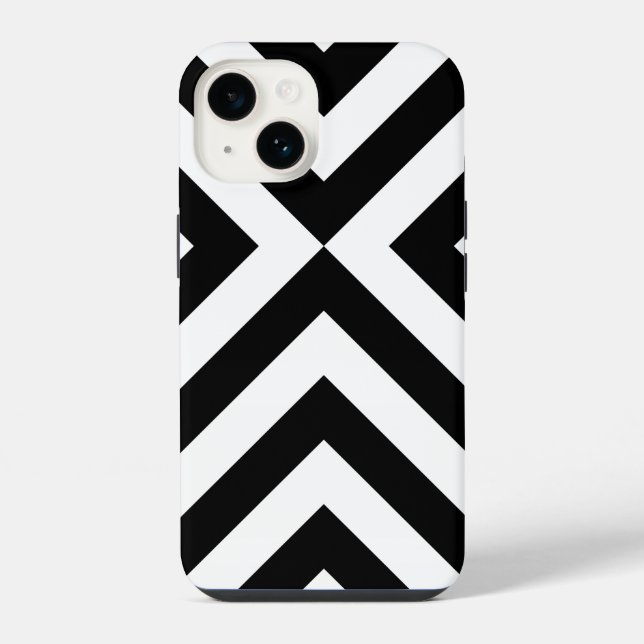 Funda Para iPhone Chevrones en negro y blanco (Reverso )
