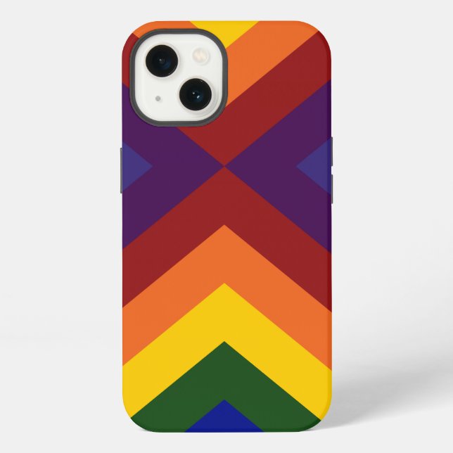 Funda Para iPhone Chevrons arcoiris (Reverso )
