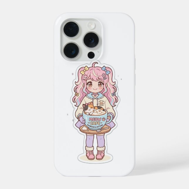 Funda para iPhone Chibi de Chica de Anime Kawaii N (Reverso )
