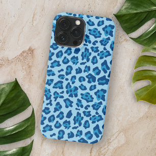 Funda Para iPhone 16 Pro Max Chic Estampado de Leopardo Azul Oscuro Claro Sobre
