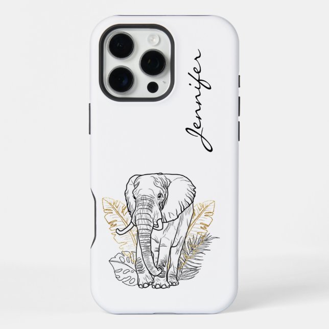 Funda Para iPhone Chic Modern Elephant iPhone  (Reverso )