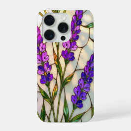 Chic nature lovers lavender sprigs stained Glass