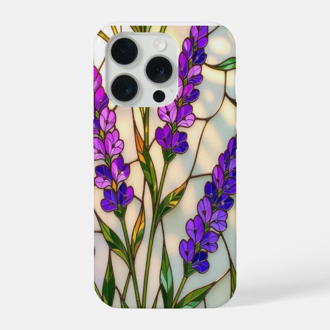 Funda Para iPhone Chic nature lovers lavender sprigs stained Glass (Reverso )