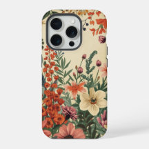 Chic vintage antiguo floral silvestre