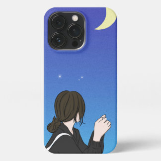 Funda Para iPhone 13 Pro Chica Anime de Blue Night Sky