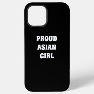 Funda Para iPhone 12 Pro Max Chica asiática orgullosa, blanco negro
