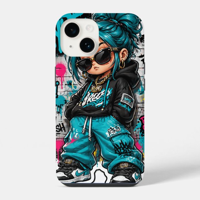 Funda Para iPhone Chica Chibi de Hip-Hop cubre IPhones (Reverso )
