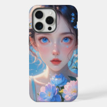 chica de anime de ojos azules