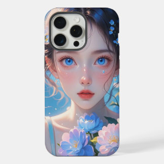 chica de anime de ojos azules