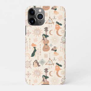 Funda Para iPhone 11Pro Chica de guitarra bohemia con Dreamcatcher místico
