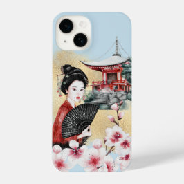 Funda Para iPhone 14 Chica de la Pagoda Geisha