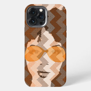 Funda Para iPhone 13 Pro Max Chica de las gafas de sol doradas