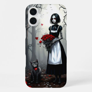 Funda Para iPhone 16 Plus Chica de robots góticos