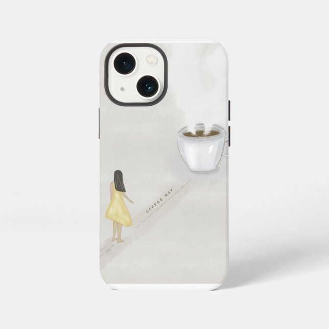 Funda Para iPhone Chica del café (Reverso )