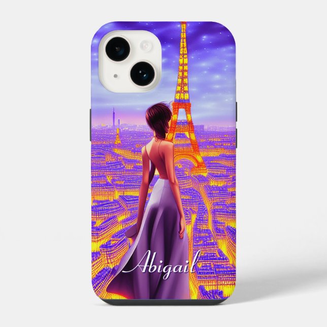 Funda Para iPhone Chica Eiffel Tower Paris (Reverso )