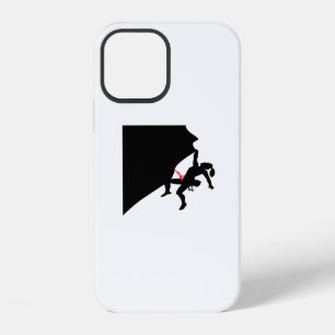 Funda Para iPhone 12 Chica escalando montaña Silueta negra