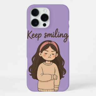 Funda Para iPhone 16 Pro Max Chica Monada Gruñona Sticker – Pelo Largo y Suéter