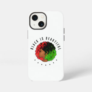 Funda Para iPhone 13 Mini Chica negra panafricana mujer orgullo afro verde r