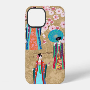 Funda Para iPhone 12 Chica oriental con traje retroJaponés, chino, un