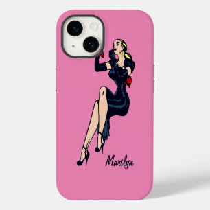 Funda Para iPhone 14 Chica Pinup Rubia Bonita Vintage Glamour Retro