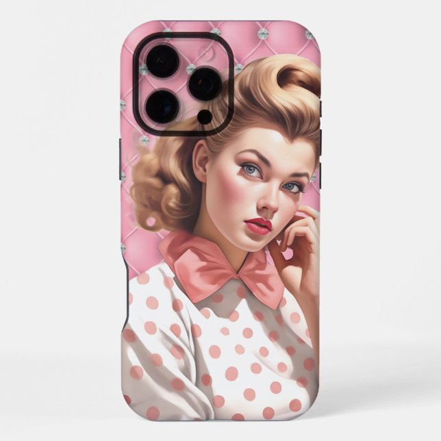Funda Para iPhone Chica Retro Pin-Up (Reverso )