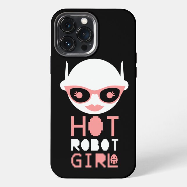 Funda Para iPhone Chica robot caliente (Reverso )