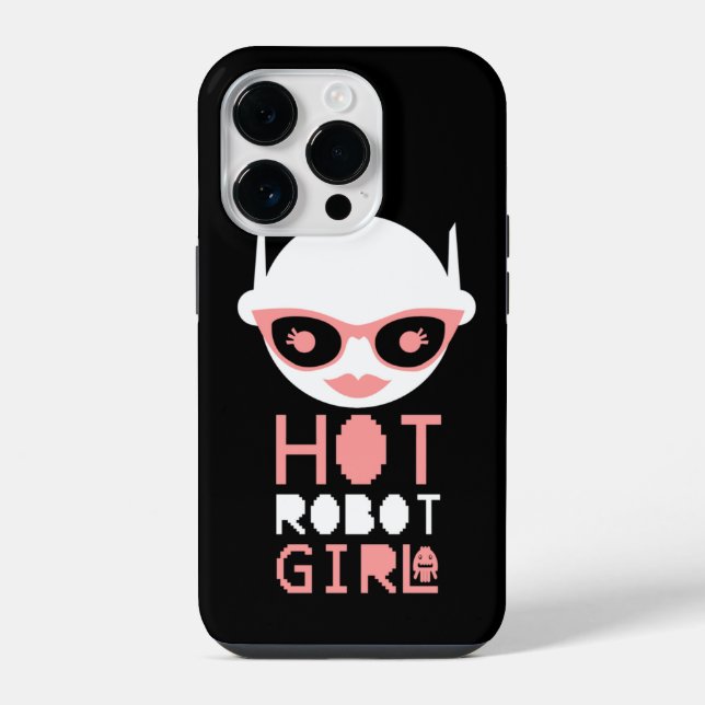 Funda Para iPhone Chica robot caliente (Reverso )
