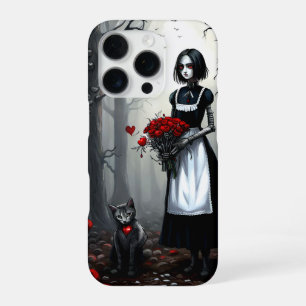 Funda Para iPhone 16 Pro Chica Robotica Gótica