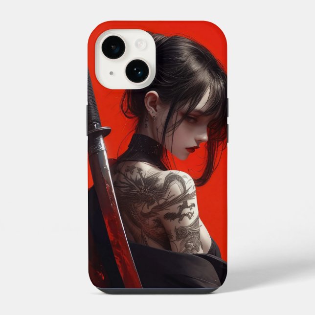 Funda Para iPhone chica samurái  (Reverso )