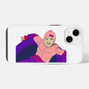 Funda Para iPhone 14 Chica Snow Tubing
