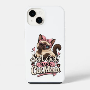 Funda Para iPhone 14 Chica Suave Gata Dura Madre Pegatina Lindo Gata