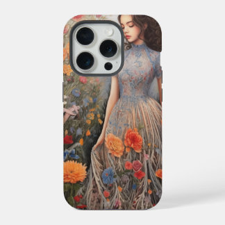 Chica Y Lleno De Flores iPhone 15 Pro Funda