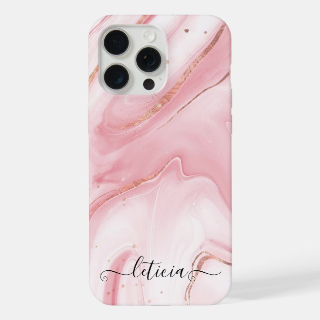 Funda Para iPhone Chicas de Mármol Rosa y Oro (Reverso )