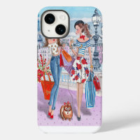 Chicas de moda de compras en París Ilustradas Chic