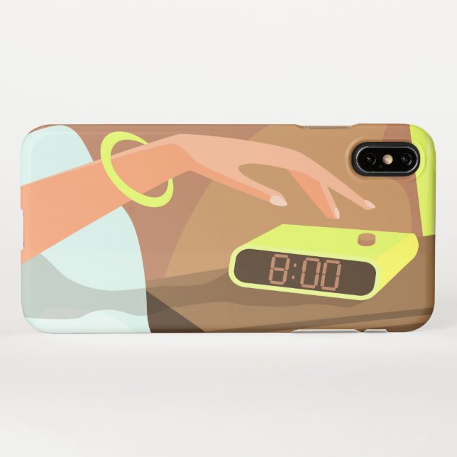 Funda Para iPhone Chicas presionando con la mano el botón de sondeo  (Reverso horizontal)