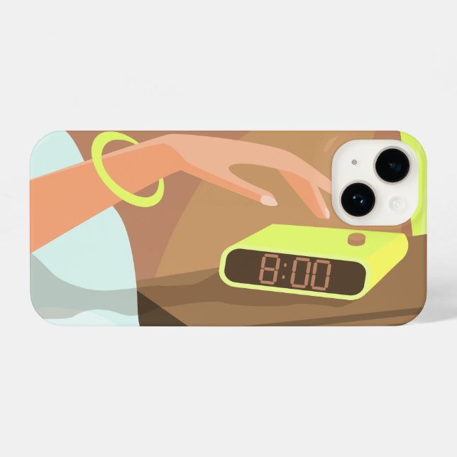 Funda Para iPhone Chicas presionando con la mano el botón de sondeo  (Reverso Horizontal)