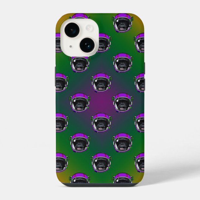 Funda Para iPhone Chimpancé espacial (Reverso )