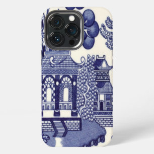 Funda Para iPhone 13 Pro Chinoisería Oriental Azul y Blanco