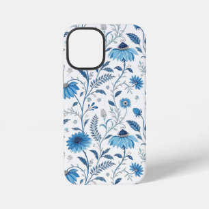 Funda Para iPhone 12 Mini Chinoiserie Blue Echinacea Pattern