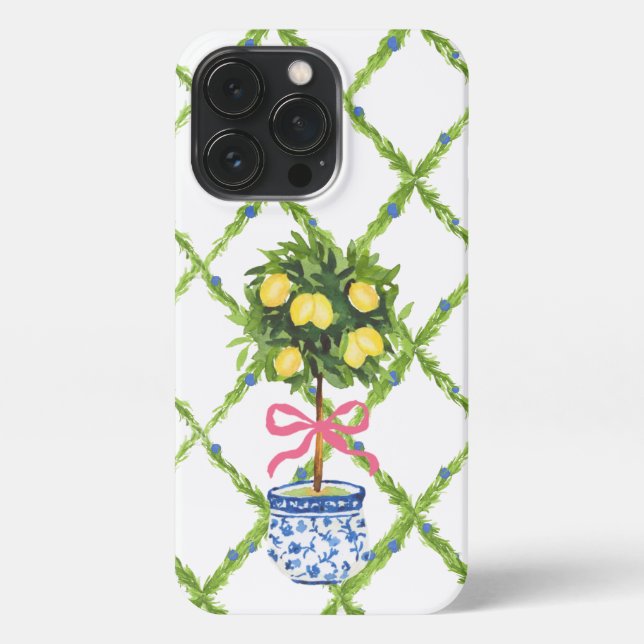 Funda Para iPhone Chinoiserie Lemon Topiary, Grandmillenial (Reverso)
