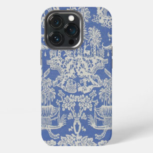 Funda Para iPhone 13 Pro Chinoiserie Oriental Azul y Blanco