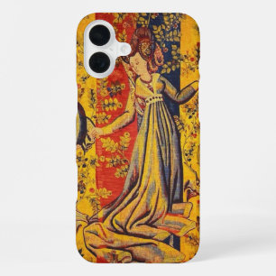 Funda Para iPhone 16 Plus Chinoiserie Rojo Azul Amarillo Italiano Medieval