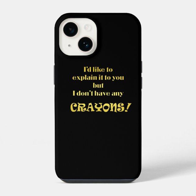 Funda Para iPhone Chiste divertido explicado con crayones (Reverso )