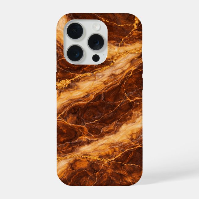 Funda Para iPhone Chocolate Peanut Butter Marble with Gold Veining (Reverso )