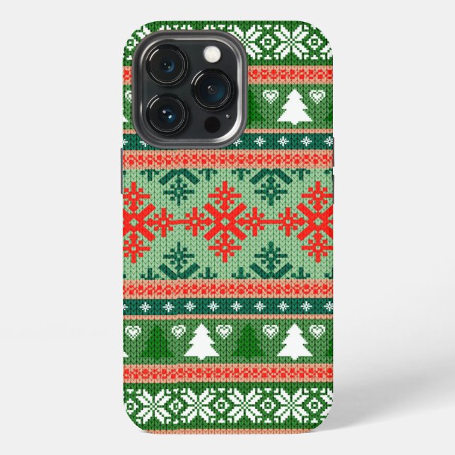Funda Para iPhone Christmas Knitting Pattern (Reverso )