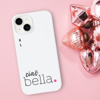 Ciao Bella Punto Rosa Monograma Italiano Negro y B