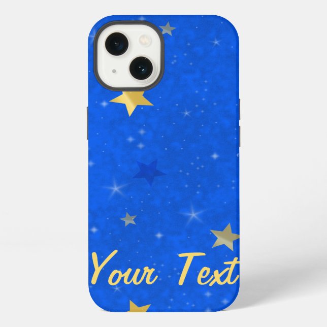 Funda Para iPhone Cielo Azul Estrellas Doradas (Reverso )