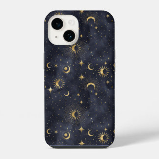 Funda Para iPhone 14 Cielo celestial nocturno con estrellas sol luna Ca